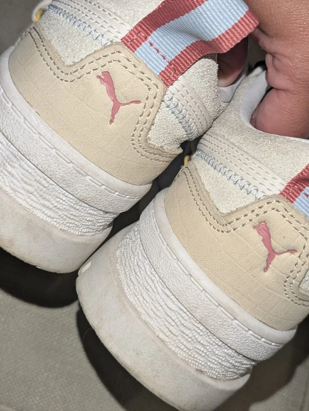 Puma Women's Cream & White Casual Platform Suede Sneakers